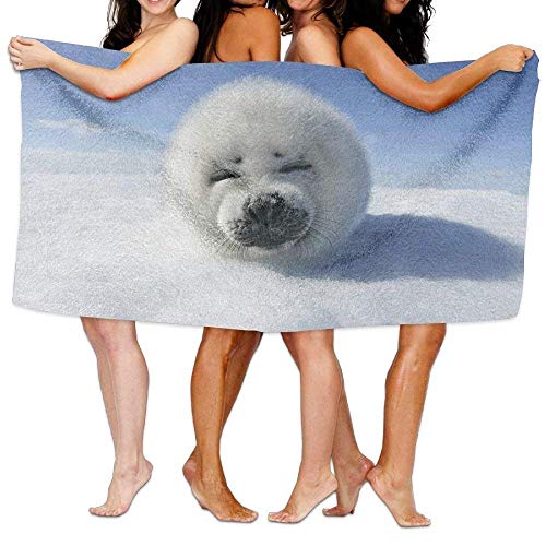 Gebrb Toallas de baño, Unisex Beach Towel, Baby Bath Towels, Cute Funny Seal White Animal Print, Oversized Foot Best Bath Towel Beach Towels for Men, Bath Set Bathroom Accessories