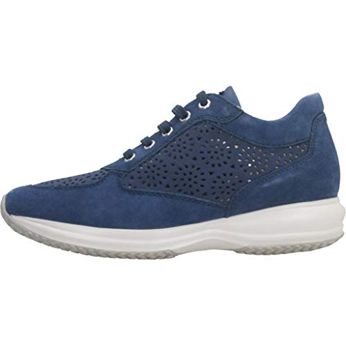 Geox D Happy A, Zapatillas para Mujer, Azul (Denim), 40 EU