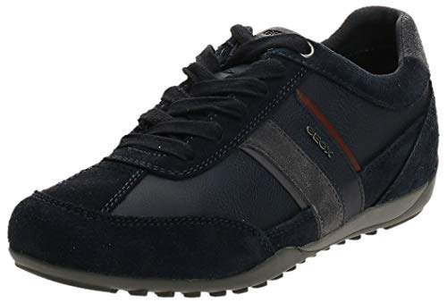 Geox U Wells C, Zapatillas para Hombre, Azul (Navy/Dk Burgundy Cf47j), 41 EU