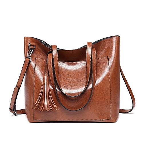 GF- women's bags Bolso de Cuero Suave del Bolso Diagonal Simple del Bolso del Bolso de Las señoras de Gran Capacidad de la Moda (Color : Brown)