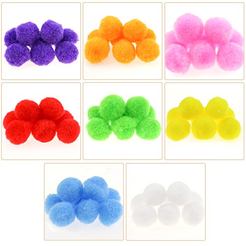 Gifort Pompones, Coloridos Pompones Balls, 250pcs / 2.0-2.5cm Bolas de Peluche Mullidas para Bricolaje, Manualidades y Decoraciones