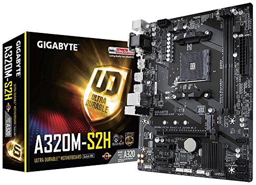 Gigabyte GAA32MS2H-00-G - Placa Base (A320m-S2h, AMD, Am4, A320, 2ddr4, 32gb, Vga+Dvi, Gblan, 4ata3, 4usb3.1, Matx)