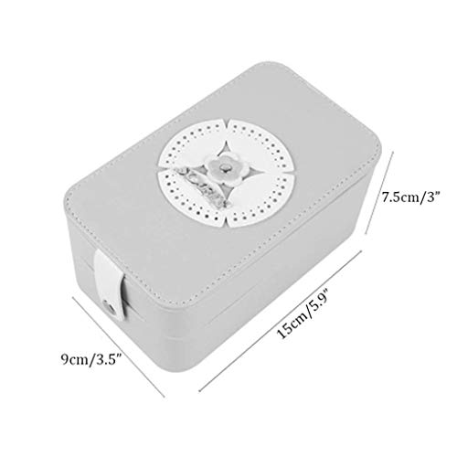 Giow Organizador de joyería Pendientes portátiles de múltiples Capas de Cuero La Caja de Almacenamiento del Reloj es para Las Madres 5.9x3.5x3inches