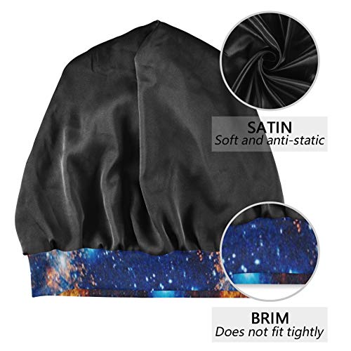 Gorro de dormir para mujer Hermoso espacio Nebulosa Estrellas Planetas 2560x1920 Gorro de dormir de algodón Gorro de dormir transpirable, duradero y suave para el cabello rizado Natural Disponible dí