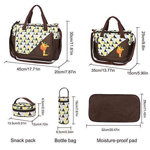 HALOVIE Set 5 kits Bolsa de Mama para Bebe Biberon Cambiador de Pañales Bolsa Hospital Maternidad Bolso Bebé para Viaje Carro Carrito Biberón Colchoneta Comida Pañal con Gran Capacidad Viaje