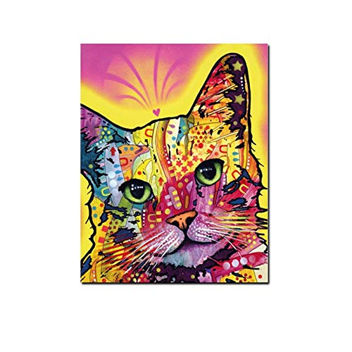 HD print abstract watercolor abstract cat pintura al óleo sobre lienzo pop art animal wall picture para sala de estar sofá pintura decorativa sin marco A26 50x70cm