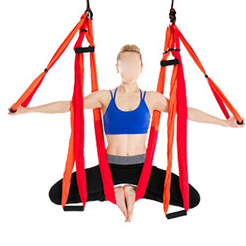 heacker Aerial Yoga Swing Flying Hamaca Conjunto antigravedad 6 empuñadura Silla Colgante de Fitness Kit Pilates oscilación de la Correa