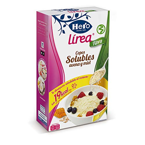 Hero Línea - Copos Solubles de Avena y Miel con Vitaminas y Hierro, Bajo en Calorías - Pack 6 x 125 g