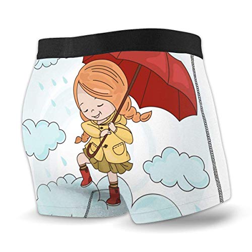 HGFK Hombres Boxer Briefs Otoño Otoño Paraguas Temporada Niños Trunks Ropa Interior Pierna Corta Hombre Transpirable