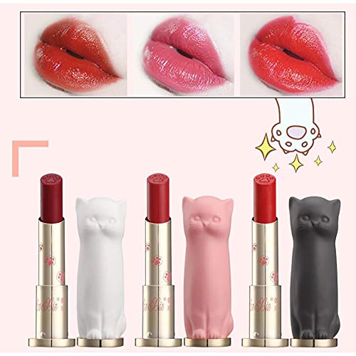 Hilai 3 Colores Lápices Labiales Set Pintalabios Mágico Originales Lápiz labial brillo de labios Conjunto de Pintalabios brillante cosmético para maquillaje de labios para moda de mujeres