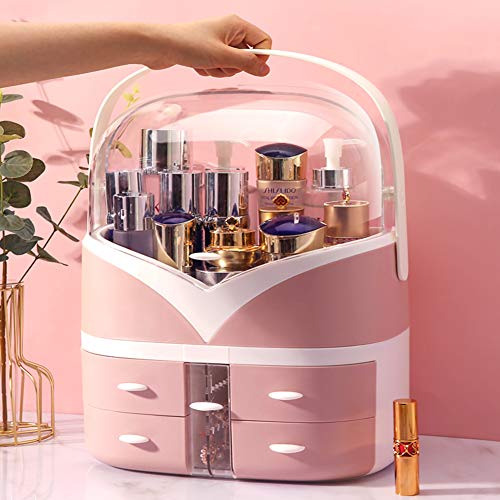 HLDWXN Maquillaje Organizador De Cosméticos Organizador De Maquillaje De 3 Niveles Exhibición De La Vanidad Estuche Grande, Caja De Almacenamiento Multi-Funcional,Style3