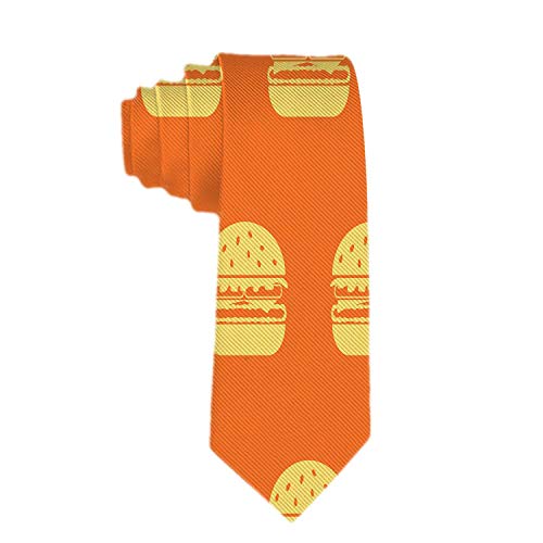 Hombre 's Classic Burger Fast Food en naranja Jacquard Tejido Corbata Traje de fiesta formal Corbata