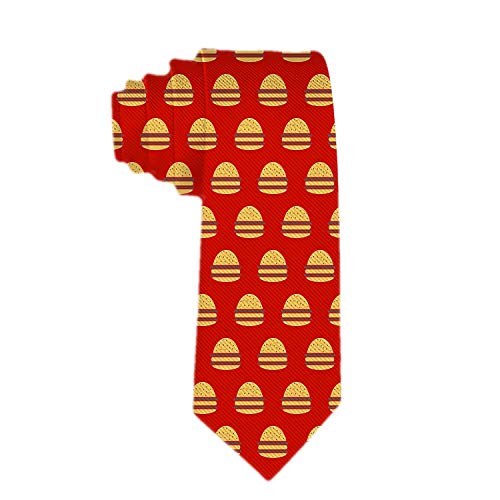 Hombre 's Classic Burger Fast Food en rojo Jacquard Tejido Corbata Traje de fiesta formal Corbata