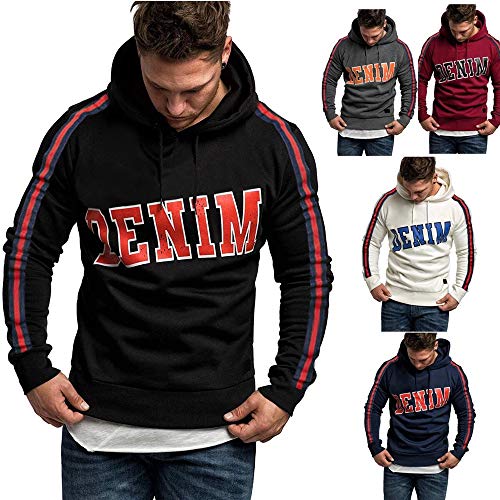 Hombre Sudadera con Capucha Deportiva Manga Larga Hoodie Casual Camisa de Entrenamiento