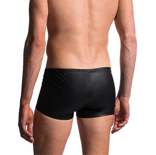 Hombres Nener Under Warming Sche Hombres Cortos Pantalones Hombres Suaves Calzoncillos Smooth Mode De Marca Long Bulge Pouch Boxer Under Warm Shampoo Short (Color : Negro, Size : M)