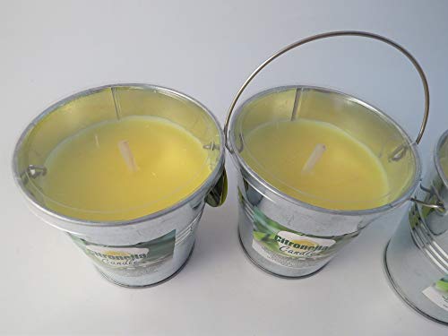 Homes on Trend Citronella Candle 07936 - Vela de citronela con Cubo de Acero Color Plateado, 10 x 10 cm