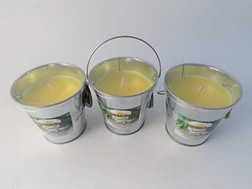 Homes on Trend Citronella Candle 07936 - Vela de citronela con Cubo de Acero Color Plateado, 10 x 10 cm