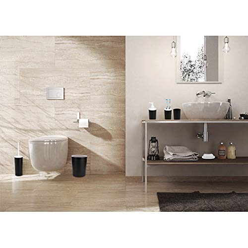 Hoomtaook Juego de Accesorios para Baño Set de Baño 6 Piezas Plástico PP no Tóxico Negro