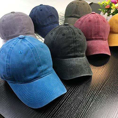 Hoswee Unisexo Gorras de béisbol/Sombrero, Painted Yellow Jeep Car Denim Hat Adjustable Women's Low Baseball Hats