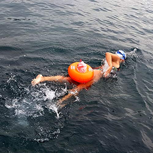 Hotspear Boya De Natación para Aguas Abiertas con Bolsa Estanca Forma Donut, con Dos Cámaras de Aire Acceso ininterrumpido Swimming Dry Bag Buoy