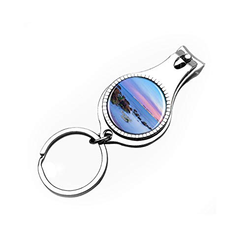 Hqiyaols Keychain España Fuengirola Cortaúñas Abridor de Botellas Lima de uñas Llavero Cristal Acero Inoxidable Multifuncional Recuerdo Regalo