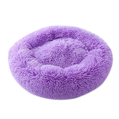 huangThroStore Cama calmante para Perros y Gatos, Cama de Felpa para Cachorros y Perros, café, 80 cm