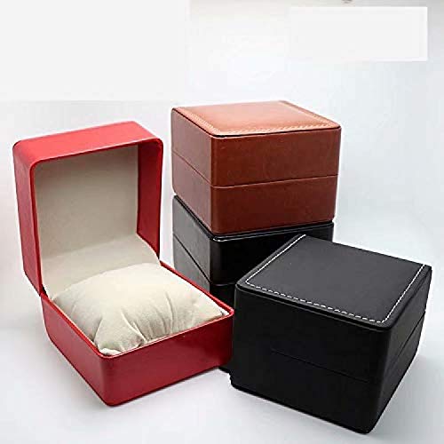 HUATINGRHPM Caja de Reloj, Caja de empaquetado de la Caja Redonda de la Caja de Reloj de Cuero de la PU con la pequeña Caja de la Tabla de la Almohada, Red