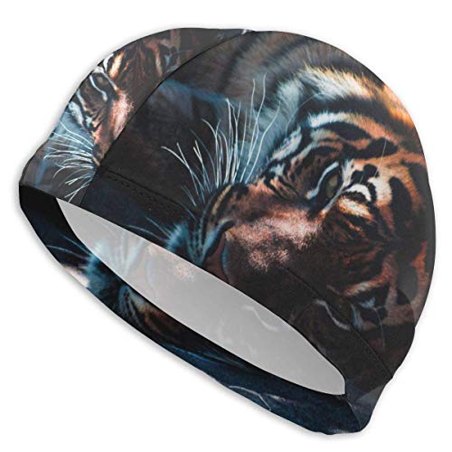 Huatongxin African Tiger Eyes Gorros de natación para hombres y mujeres son adecuadas para Boys y Girls.