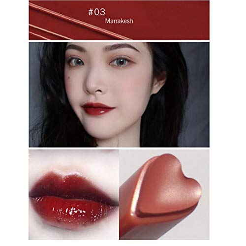 hvxjxk 1pc Antiadherente Labios Copa Shimmer Lip Gloss Labial Espumoso De Alta Pigmentado De Labios Líquido Humectante Larga Duración Labios Maquillaje a Prueba De Agua (03 De Marrakech)