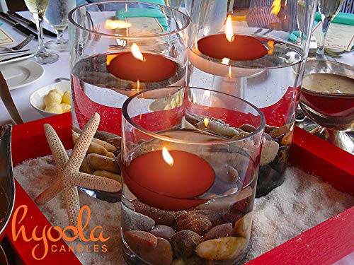 Hyoola Premium Velas flotantes Rojas 7,6 cm – 8 Horas – 24 Unidades – Fabricado en Europa