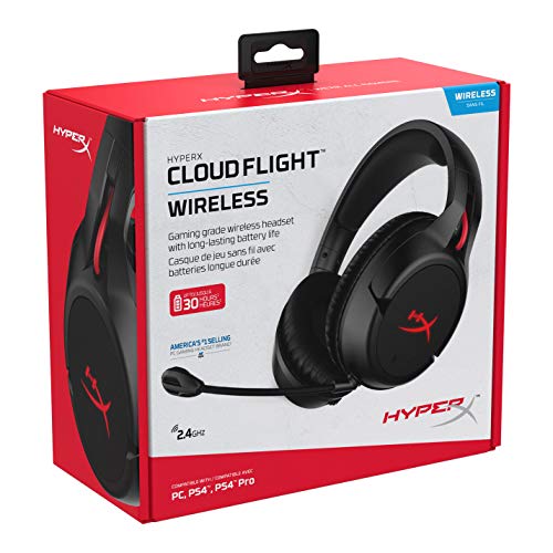 HyperX Cloud Flight Binaural Diadema Negro - Auriculares con micrófono (Consola de Juegos, Binaural, Diadema, Negro, PC, PS4, PS4 Pro, Inalámbrico y alámbrico)