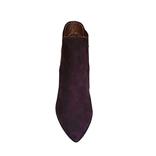 ILIRIO - Botines Estilosos Chelsea de Vestir para Mujer en Piel con Tacon Fino de 6 cm y Punta Fina - Cierre Elásticos - Moda Botas Elegantes Invierno - Ante Jumilla - Morado 41 EU