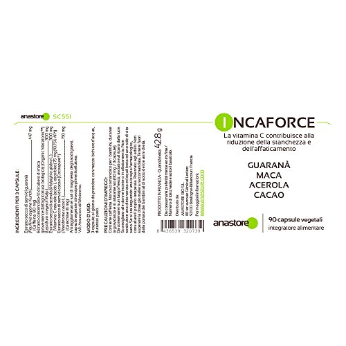 INCAFORCE * 372 mg / 90 cápsulas * Extractos estandarizados * Cerebro, Energía, Inmunitario