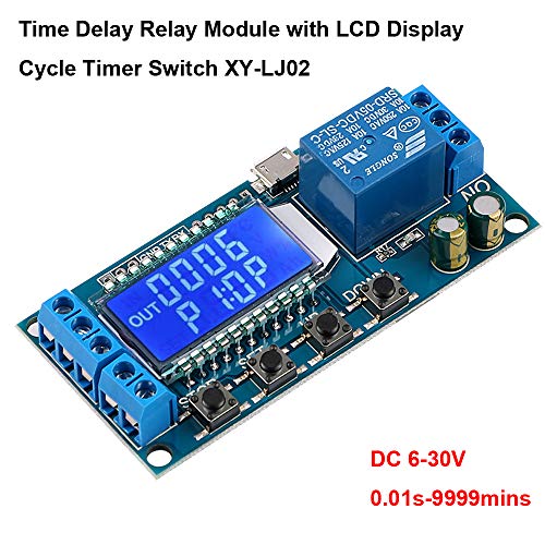 Innovateking-EU Time Delay Relay 12V 5V Módulo de relé USB 6-30V Interruptor de Control del Temporizador de Ciclo de Apagado y Apagado de la Placa del Controlador con Pantalla LCD