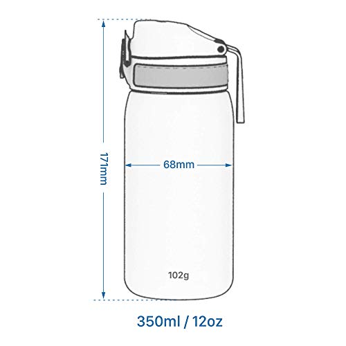 Ion8 Botella Agua Niños Sin Fugas, Sin BPA, Monos, Gris