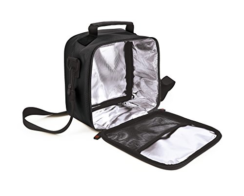 IRIS Basic Bolsa Porta Alimentos con 2 Contenedores, Tela, Negro, 21x13.5x22 cm