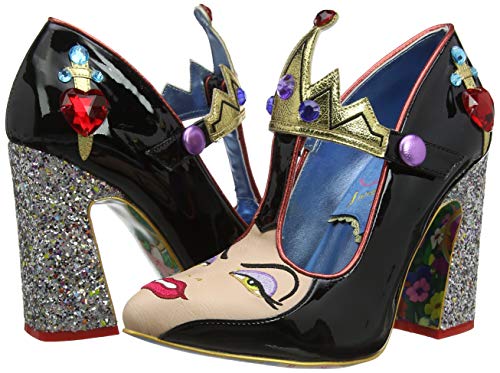 Irregular Choice The Evil Queen, Zapatos con Tacon y Tira Vertical para Mujer, Negro (Black/Gold A), 37 EU