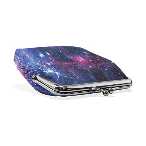 IUBBKI Monedero Galaxy Stars Universe Secret Night Coin Purse Pouches Leather Change Holder Holder Card Clutch Handbag