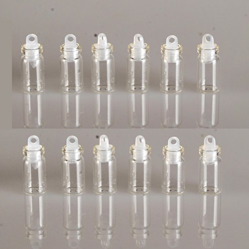 Jarvials 100pcs 1ml Mini Botella de Vidrio Transparente de con Tapón de Goma, para Decoración de Bricolaje, Perfumes, Especias, encantos, Bodas, Mensajes, Recuerdos de Fiestas, etc (100,1 ml)