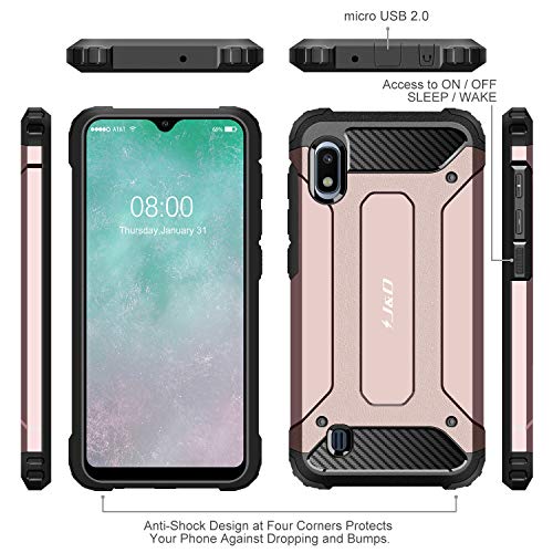 J&D Compatible para Samsung Galaxy A10 Funda, Protección Pesada [Armadura Delgada] [Doble Capa] Híbrida Resistente Funda Protectora y Robusta para Galaxy A10 - [No para Galaxy A10s/Galaxy A10e]