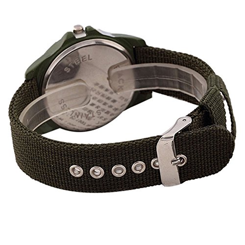 JiaMeng Moda Reloj de Pulsera de Cuarzo de Estilo Militar Reloje Hombres Blue Ray de Cristal Cuarzo analógico Reloj de Aleación Analógica (Ejercito Verde)