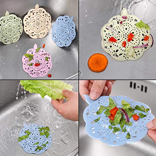 Jicyor Silicona el Filtro de la bañera 10 pcs Práctico En Forma de Pétalo del Ducha Tubo Desagüe Pelo Catcher Tapón de Drenaje Agujero Trampa Filtro de Succión para Fregadero de Cocina Cuarto de Baño