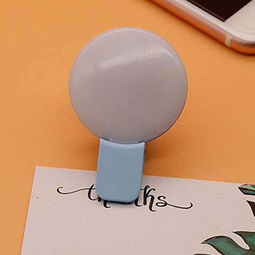 JieMiTe Mini Selfie Ring Light Recargable Portátil LED USB Teléfono móvil Fotografía Nocturna Luz de Relleno-C_Blue