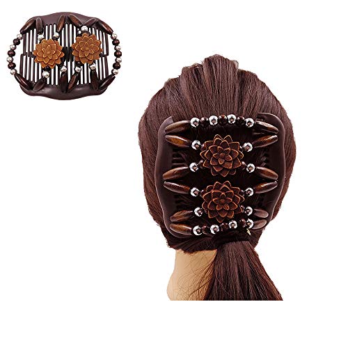 Jixista Magic Hair Comb Mágica Peine Peinetas para el Cabello Pinzas Dobles Elásticas Estirar Combs Magic Hair Clips de Peinetas lateral 4pcs para Ccesorio para Herramienta de Peinado del Cabello