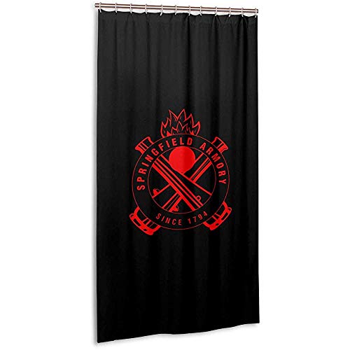 JobFine Shower Curtain Cortina De Ducha De 36X72Pulgadas-Cortina De Baño De Poliéster con Logotipo De Springfield Y Ganchos De Plástico Lavable A Máquina