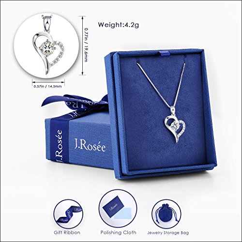 J.Rosée Collar Mujer, Plata de Ley 925 Brillante Circonita Crepúsculo Cadena 45cm-50cm Regalo Original para Amor