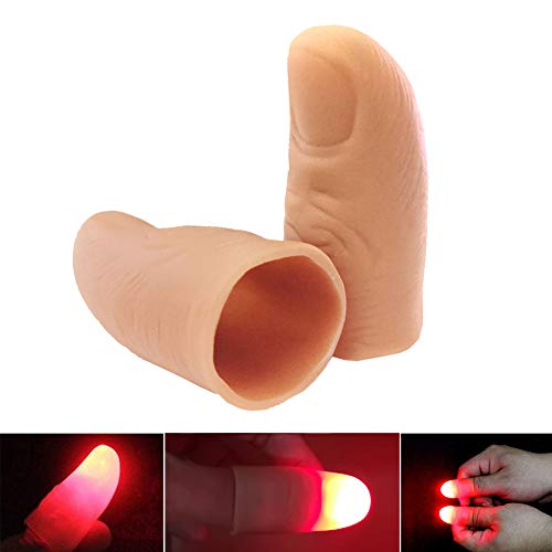 JTMM Lámparas LED para Dedos (3Packs / 6PCS) Thumbs Light, Magic Prop Party Bar Show Show Lamp, Magic Trick, Fake Finger, Herramienta de Juguete de Broma para Halloween