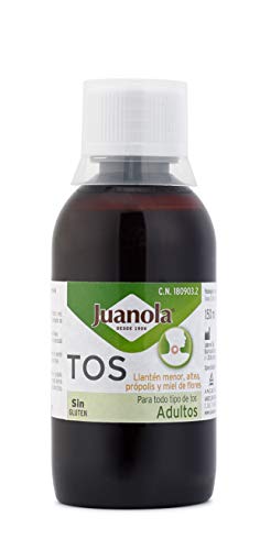 JUANOLA Jarabe Tos Adultos - Producto sanitario con llantén menor, altea, própolis y miel de flores - Tos seca o productiva - 150 ml