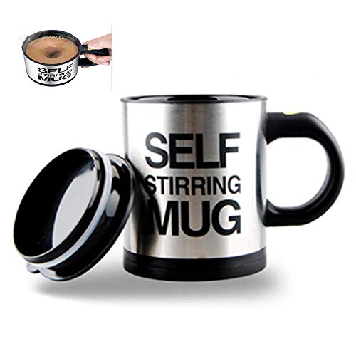 kabinga 1 Café Reutilizable ，Taza Mezcladora Automática，Stainless Steel Self Stirring Travel Mug, Blend