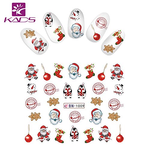 KADS Pegatina Uñas Festival Navidad Uñas Decal para DIY Uñas Artes Pegatina Uñas al Agua para Uñas Herramiento para Decoración (estilo de navidad 3)